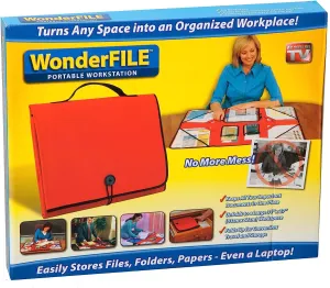 NEW As Seen On TV WonderFILE Portable Workstation - Turns Any Space into an Organized Workplace! - No Box