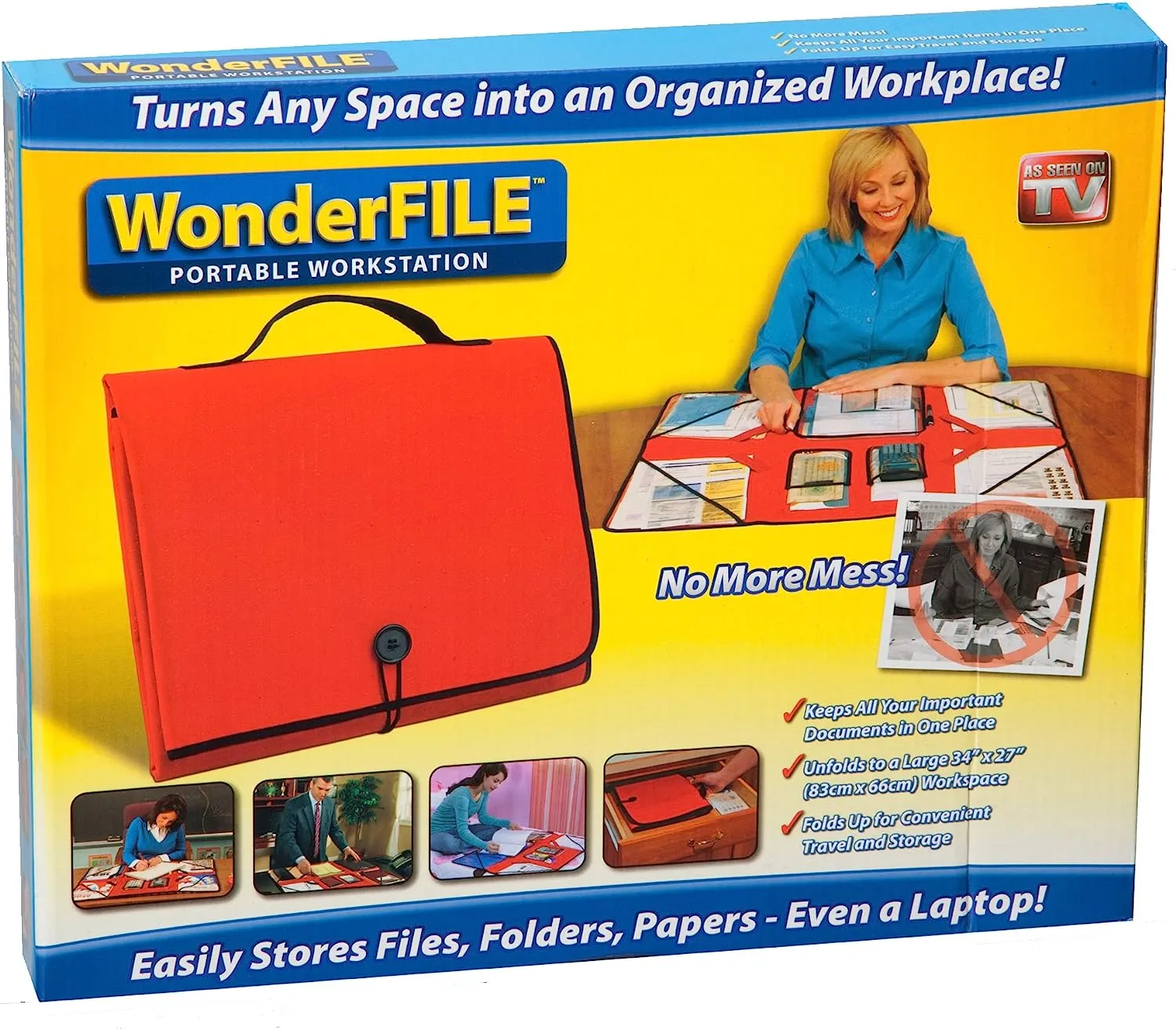 NEW As Seen On TV WonderFILE Portable Workstation - Turns Any Space into an Organized Workplace! - No Box