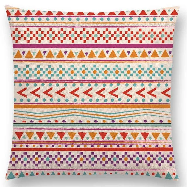 New Hippie Boho Acqua Navajo Aiyana Decorative Pattern Ethnic Tribal Prints Tipi Geometric Stripe Cushion Cover Pillow Case