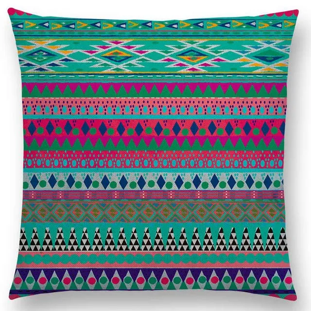 New Hippie Boho Acqua Navajo Aiyana Decorative Pattern Ethnic Tribal Prints Tipi Geometric Stripe Cushion Cover Pillow Case