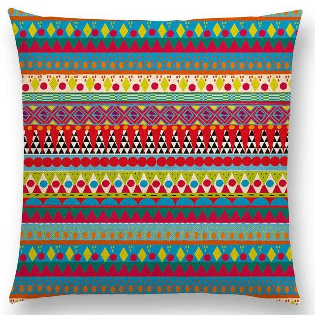 New Hippie Boho Acqua Navajo Aiyana Decorative Pattern Ethnic Tribal Prints Tipi Geometric Stripe Cushion Cover Pillow Case