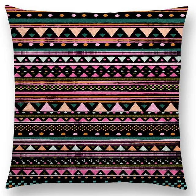 New Hippie Boho Acqua Navajo Aiyana Decorative Pattern Ethnic Tribal Prints Tipi Geometric Stripe Cushion Cover Pillow Case