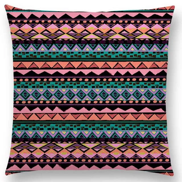 New Hippie Boho Acqua Navajo Aiyana Decorative Pattern Ethnic Tribal Prints Tipi Geometric Stripe Cushion Cover Pillow Case