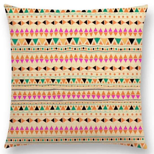 New Hippie Boho Acqua Navajo Aiyana Decorative Pattern Ethnic Tribal Prints Tipi Geometric Stripe Cushion Cover Pillow Case