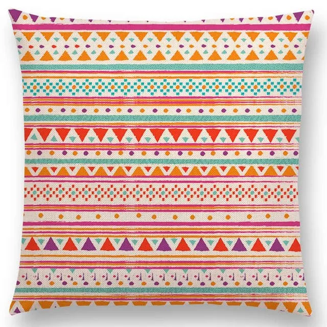 New Hippie Boho Acqua Navajo Aiyana Decorative Pattern Ethnic Tribal Prints Tipi Geometric Stripe Cushion Cover Pillow Case