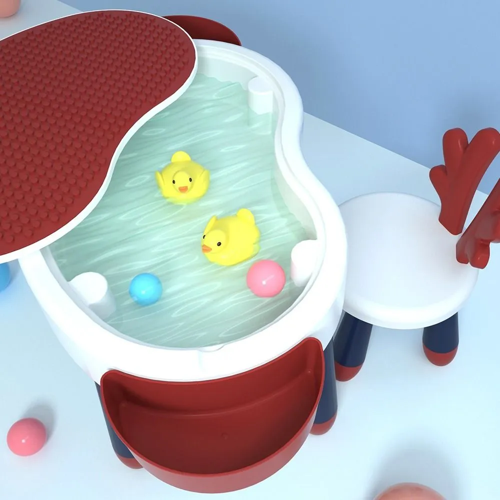 New Kids Multi-Activity Play Table with chair! Great as an art, lego, water, storage table!