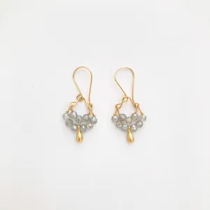 NEW! Labradorite and Gold Vermeil Drop Bead on Gold Fill Earring by Debbie Fisher