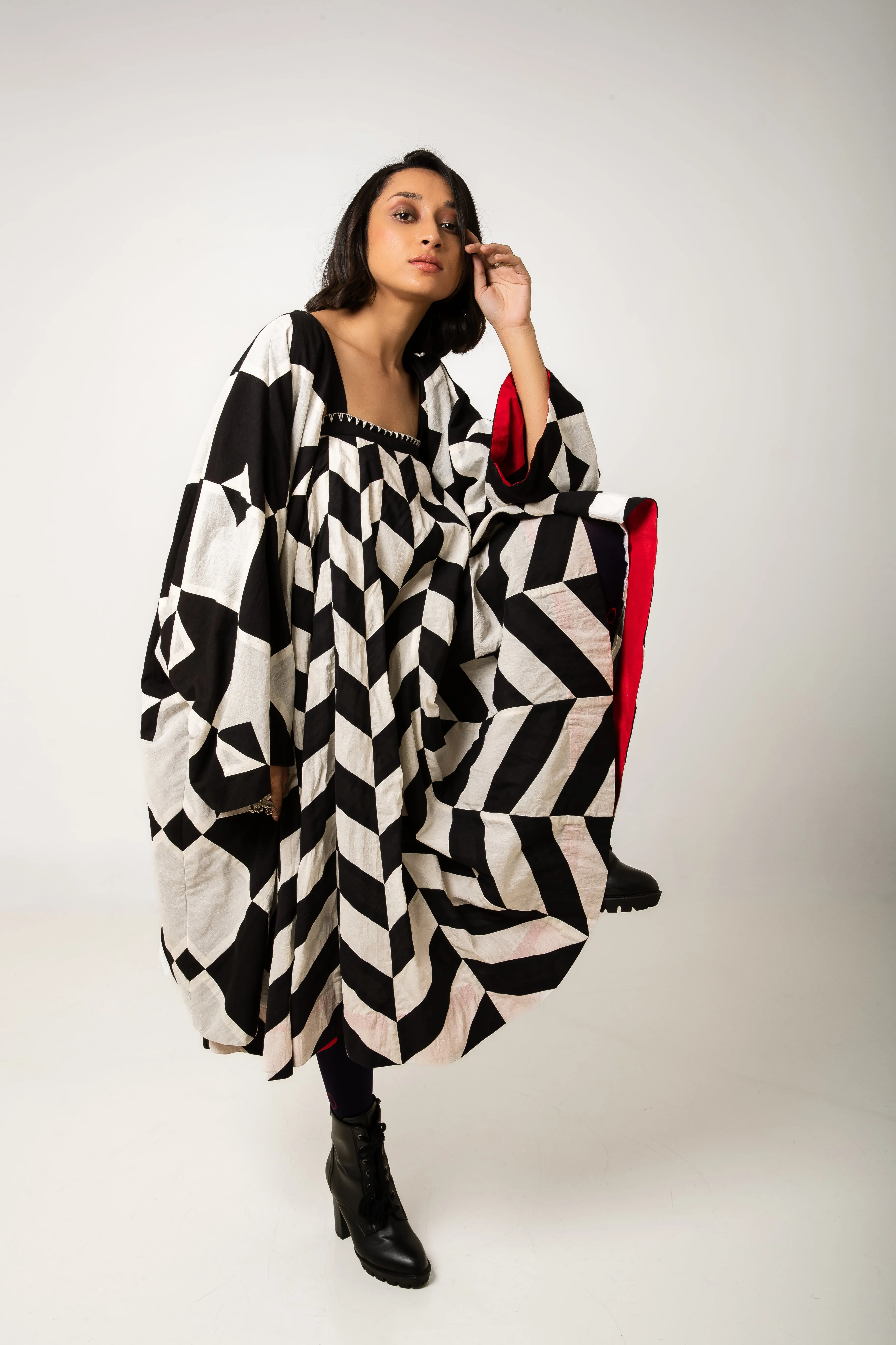 New Season Summer/Fall 2024-Jacket Oversized Cotton Doma Black White -Ka-Sha - Fashion Edit Aseem
