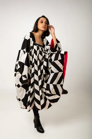 New Season Summer/Fall 2024-Jacket Oversized Cotton Doma Black White -Ka-Sha - Fashion Edit Aseem