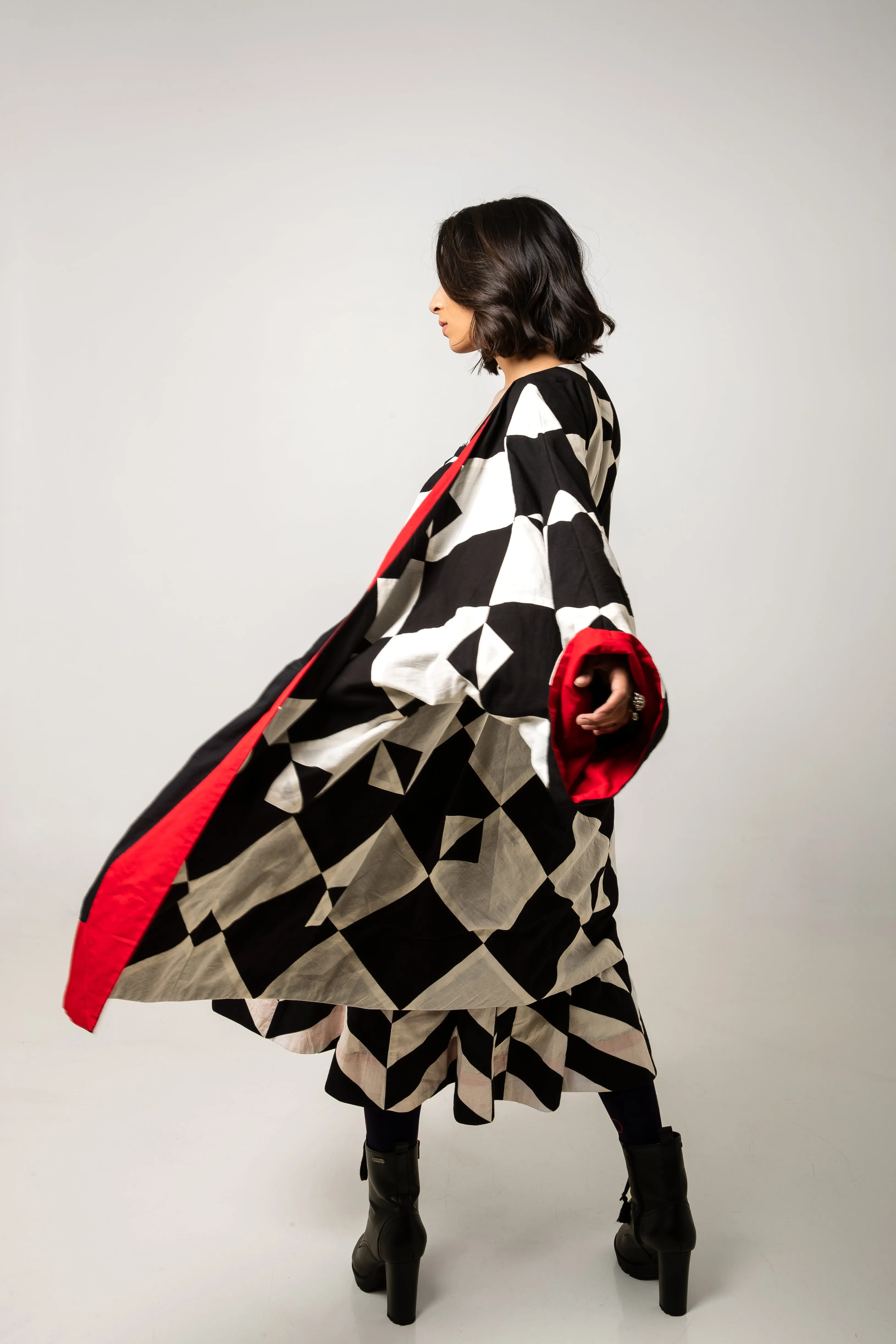 New Season Summer/Fall 2024-Jacket Oversized Cotton Doma Black White -Ka-Sha - Fashion Edit Aseem