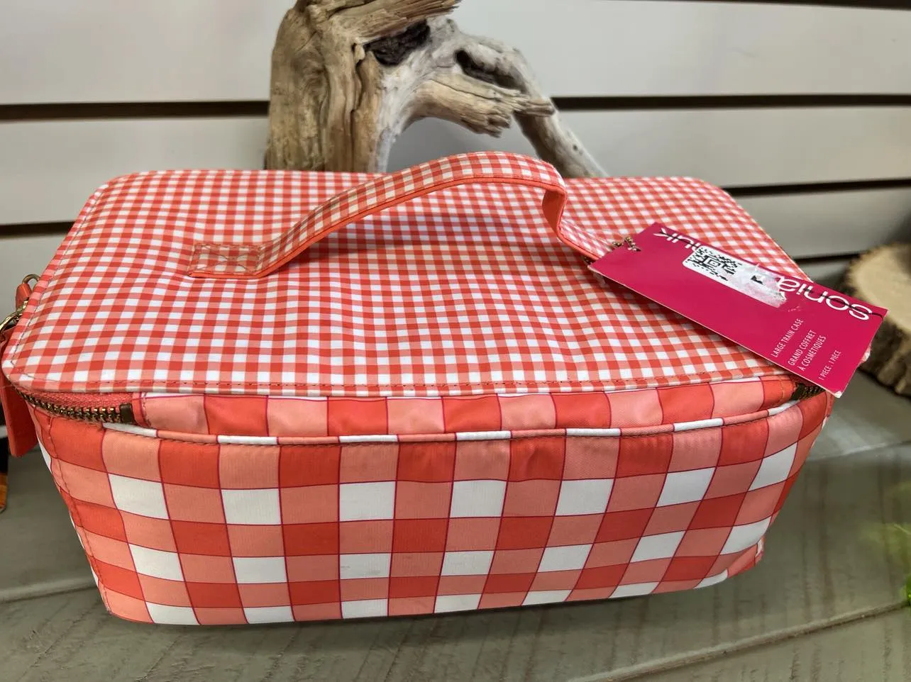New Sonia Kashuk Beauty Train Case, Coral Gingham Print