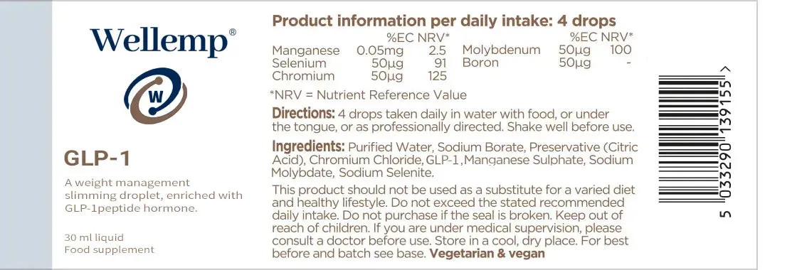 NEW Wellemp® Glp-1 Weight Management Drops, non-addictive, non-toxic, and guarantees zero side effects on the body. - Exp 01/04/27 - Retails $110