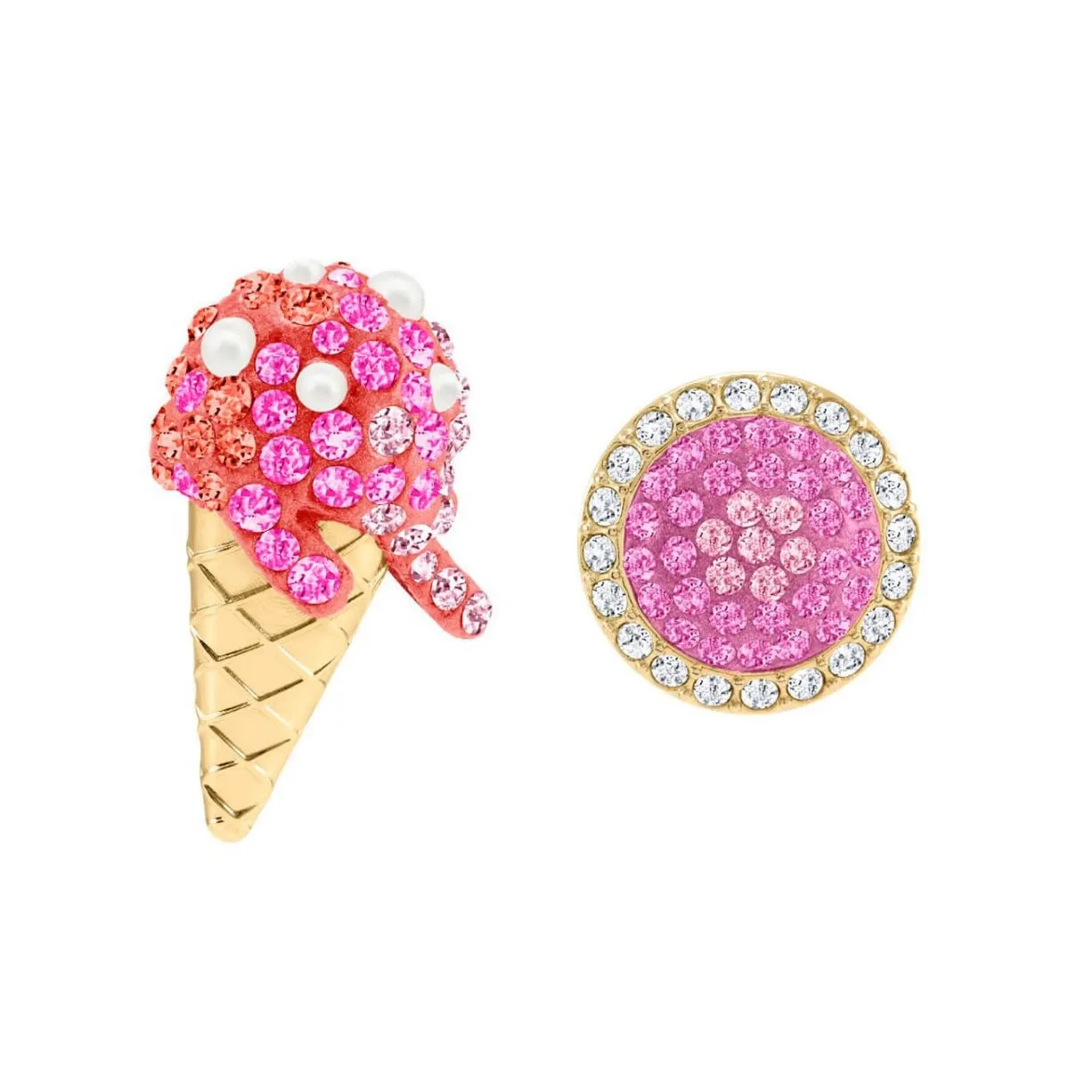No Regrets Ice Cream Multi-Colored Gold Plating Pierced Earrings