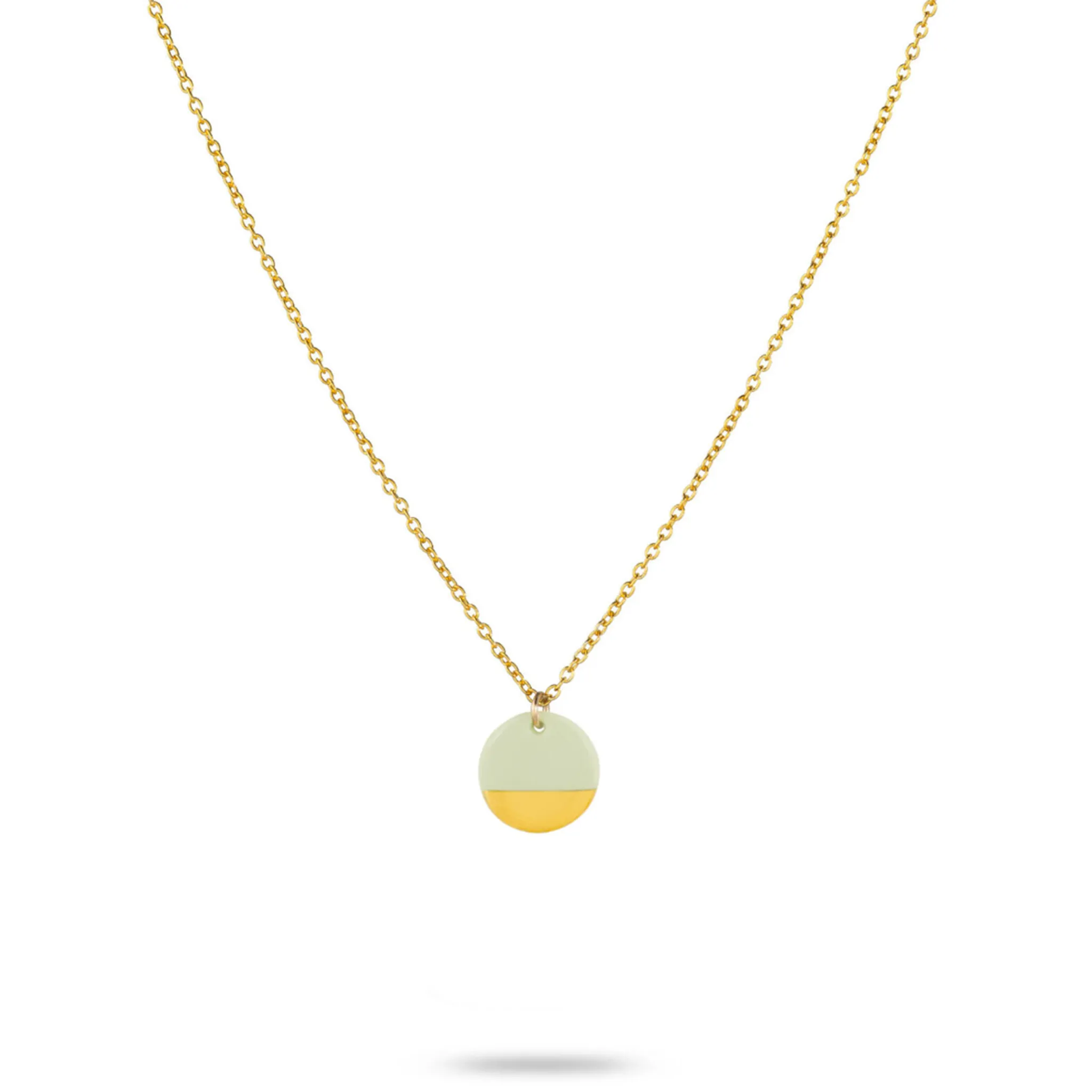 One & Eight Porcelain Pistachio Gold Necklace