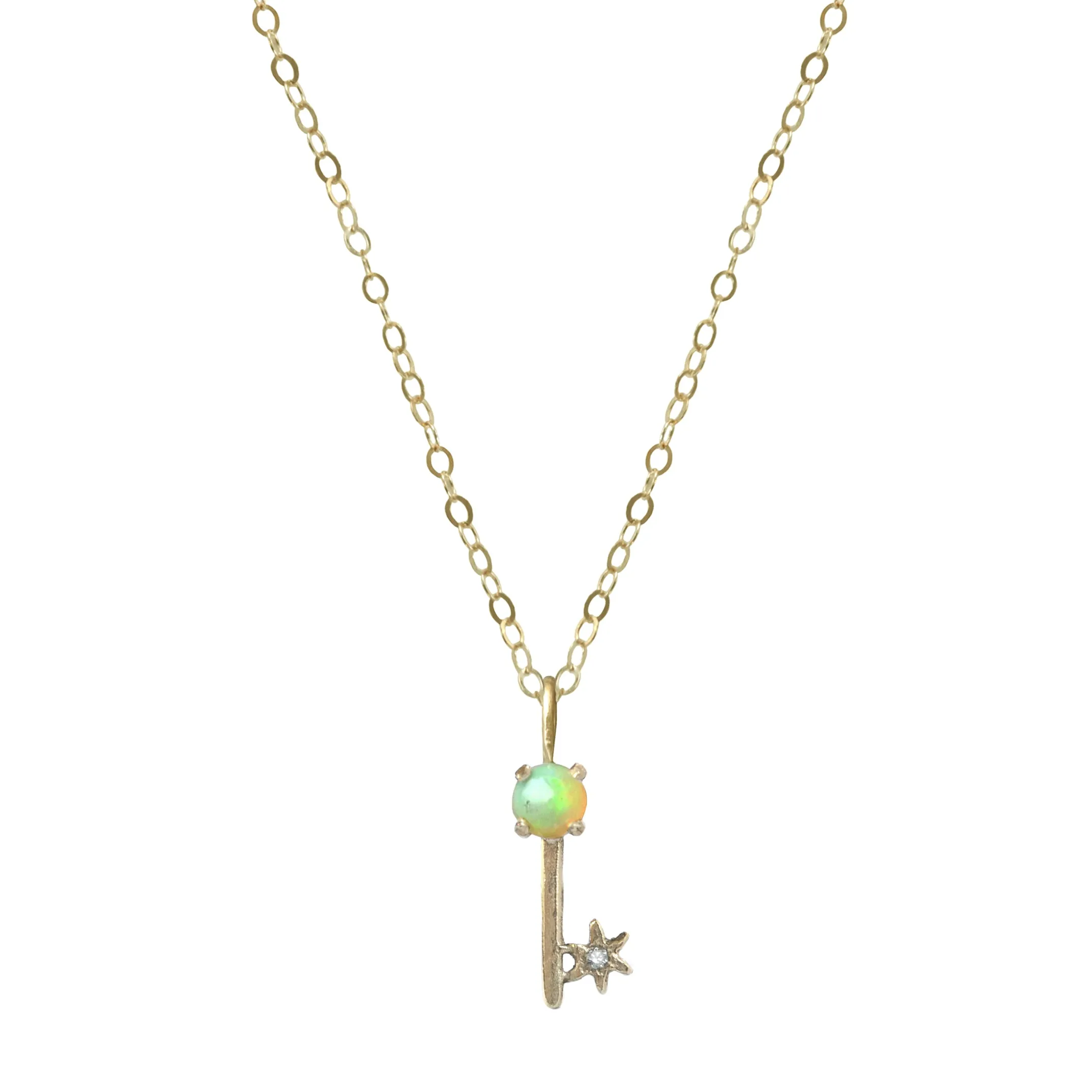 Opal Key Amulet Charm
