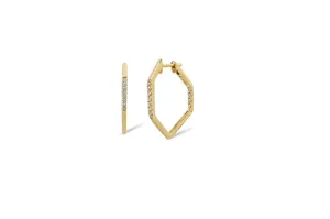 Origami Link no.5 Diamond Hoop Earrings Petite
