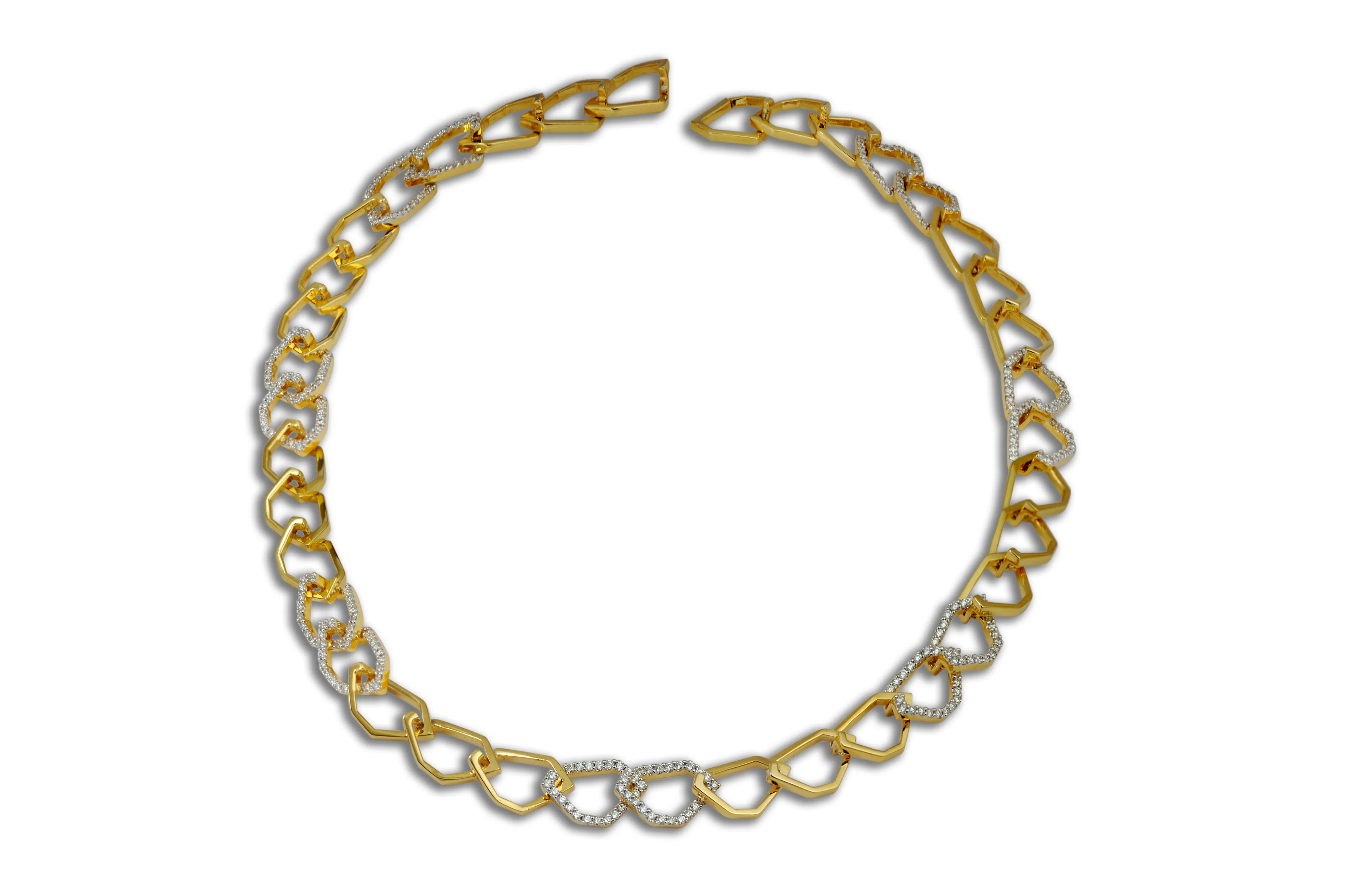 Origami Link no.5 Skinny Diamond Necklace