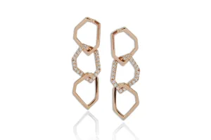 Origami Skinny Link no.5  Diamond Earrings