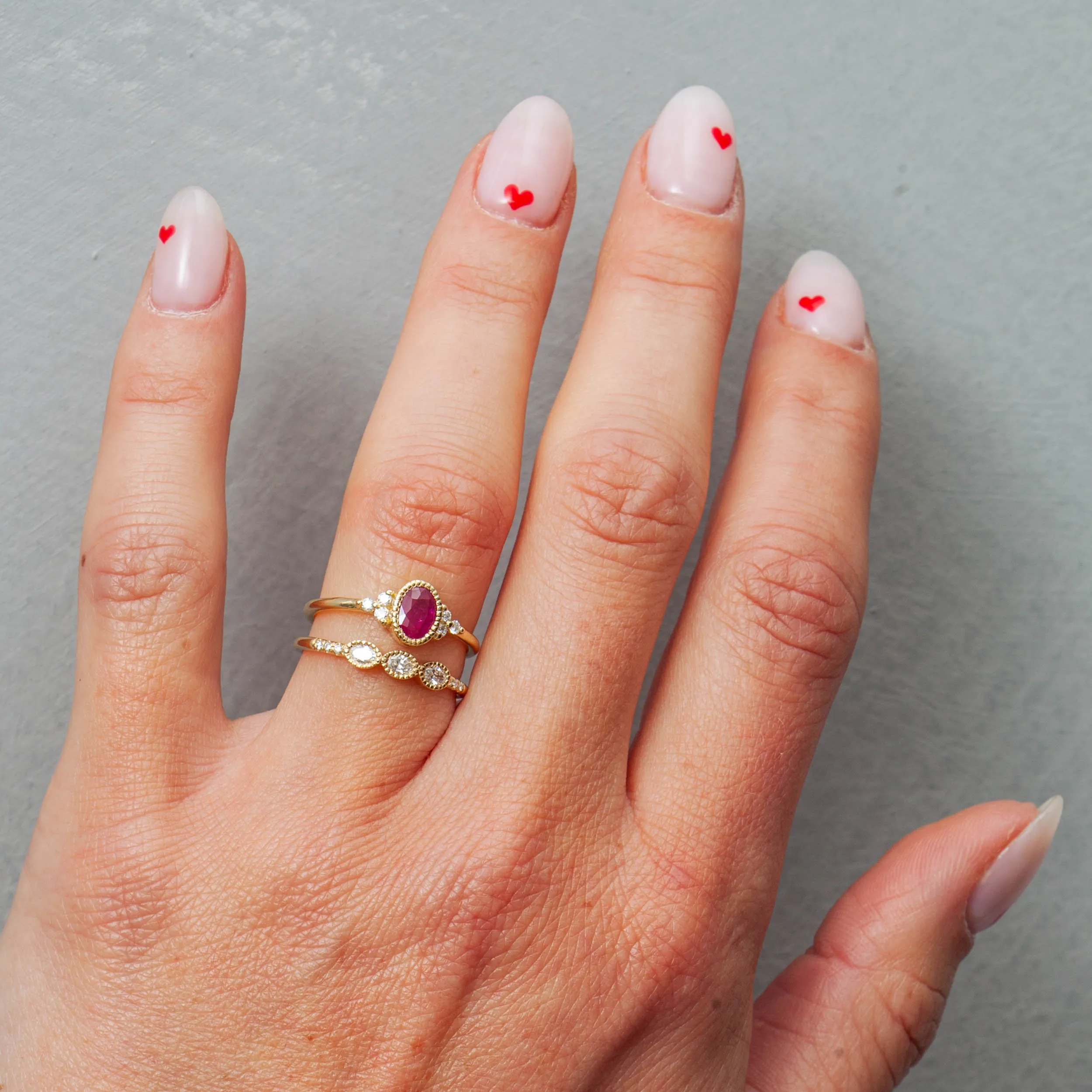 Oval Ruby Cluster Ring