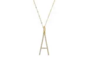 Oversized Diamond Letter Charm on Chain
