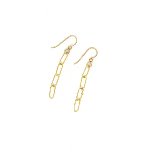 Paperclip Chain Dangle Earrings 14k GF