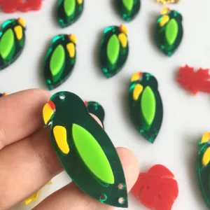 Parrots for Earrings / 12 Pieces, 50mm
