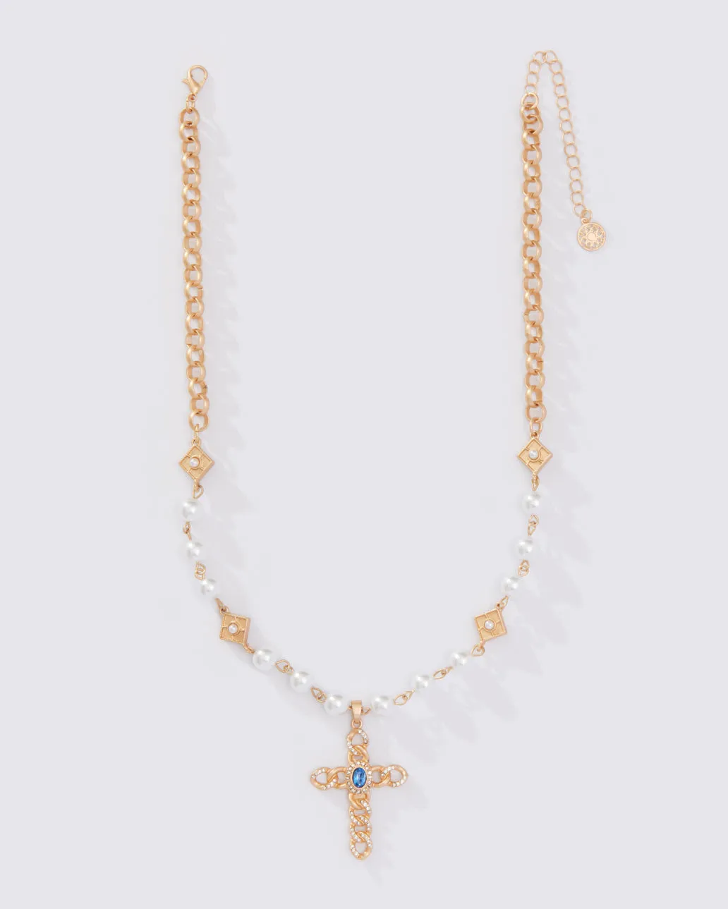 PEARL CROSS NECKLACE