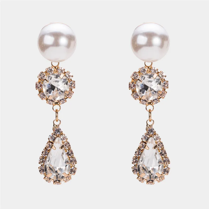 Pearl Earrings Exquisite Diamond-encrusted High-end Ear Jewelry