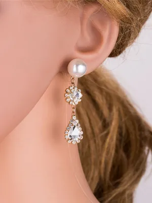 Pearl Earrings Exquisite Diamond-encrusted High-end Ear Jewelry