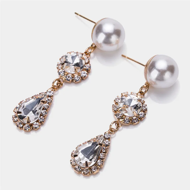Pearl Earrings Exquisite Diamond-encrusted High-end Ear Jewelry