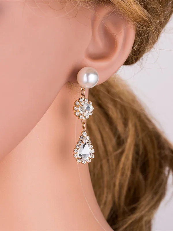 Pearl Earrings Exquisite Diamond-encrusted High-end Ear Jewelry
