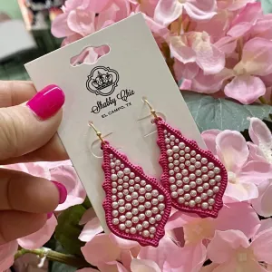 Pearl Girl Earrings - Hot Pink