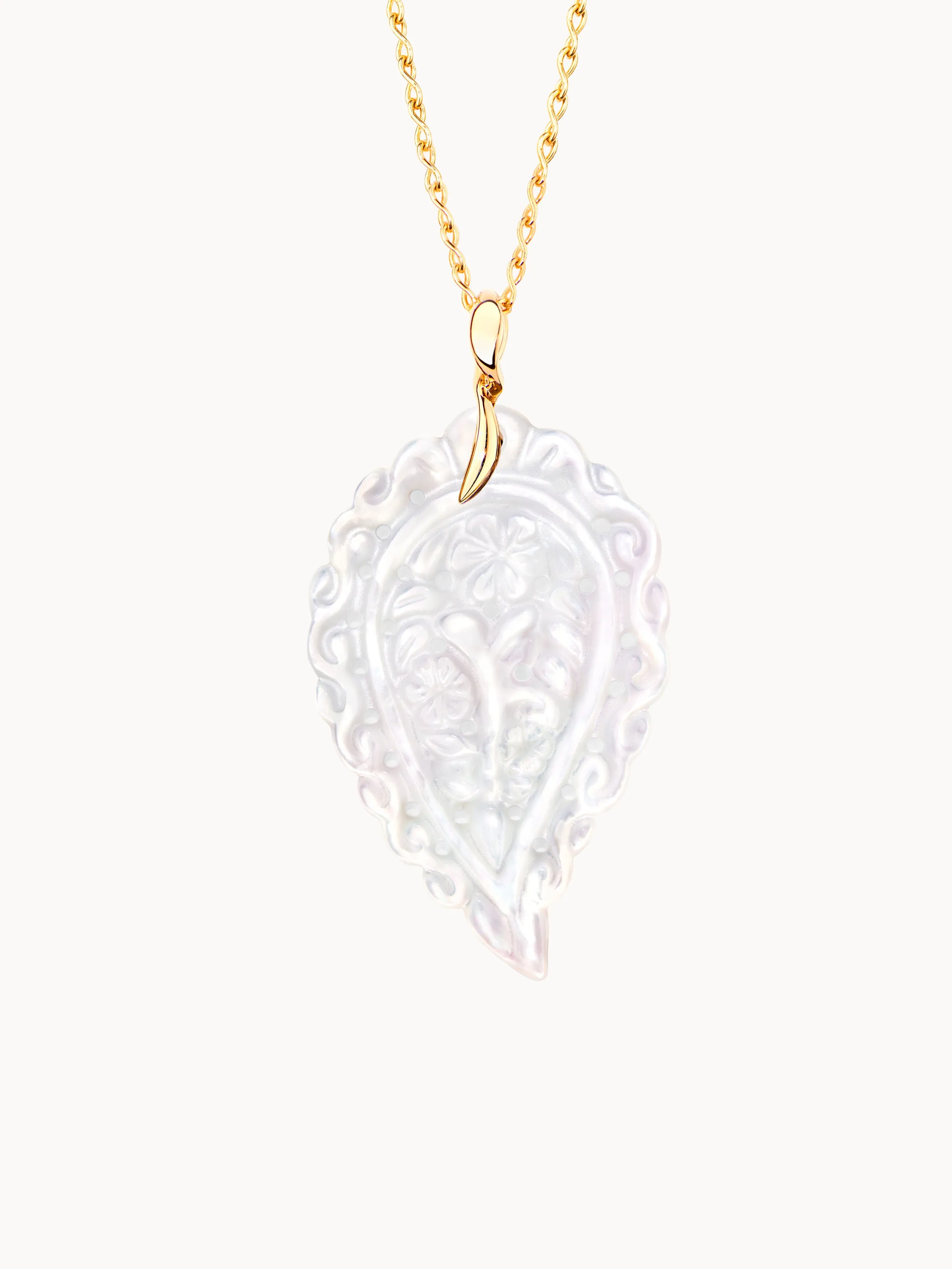 Pendant INDIA large Mother of Pearl white Mother of Pearl