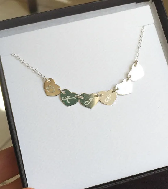 Personalized Heart Charms Necklace