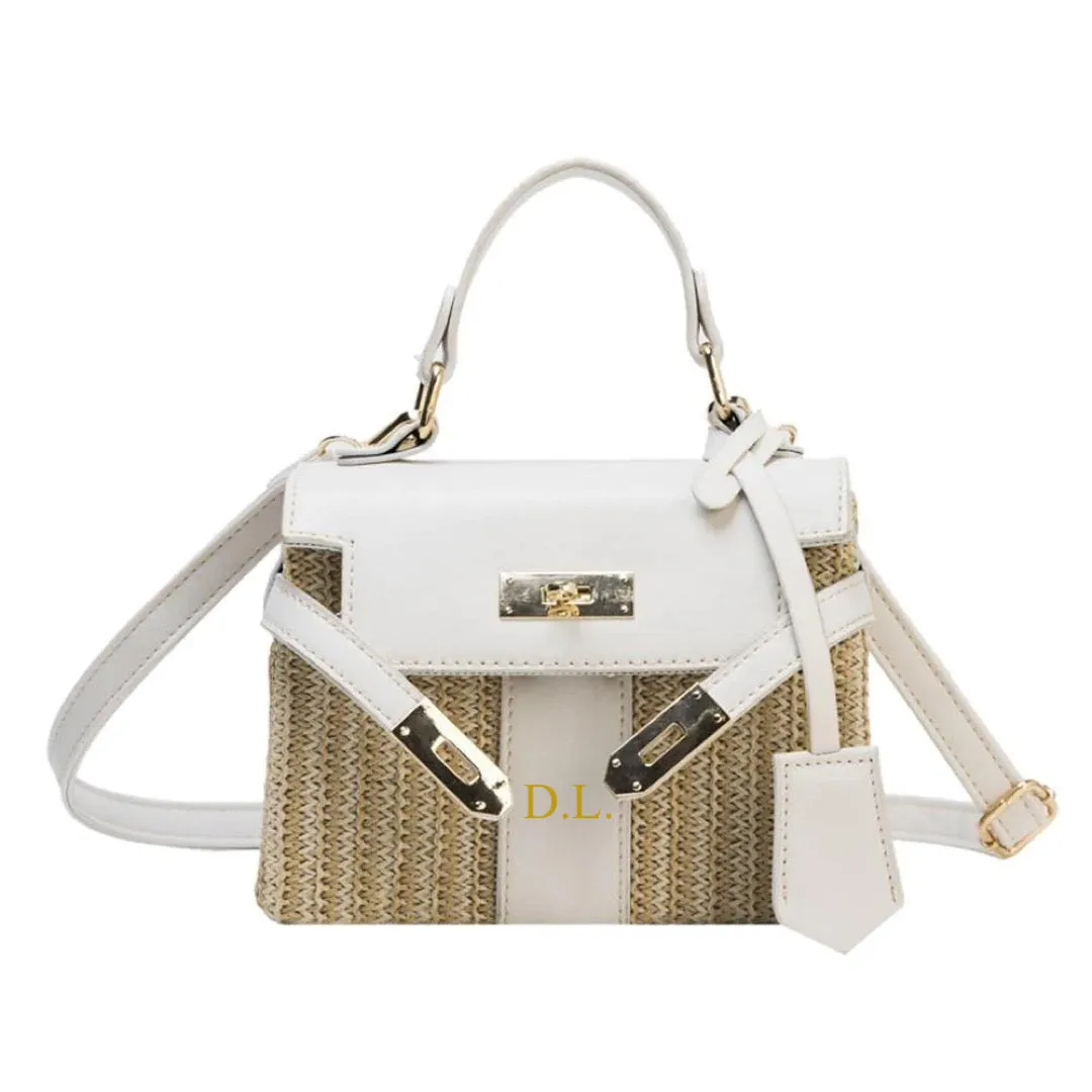 Personalized Vintage Straw Bag