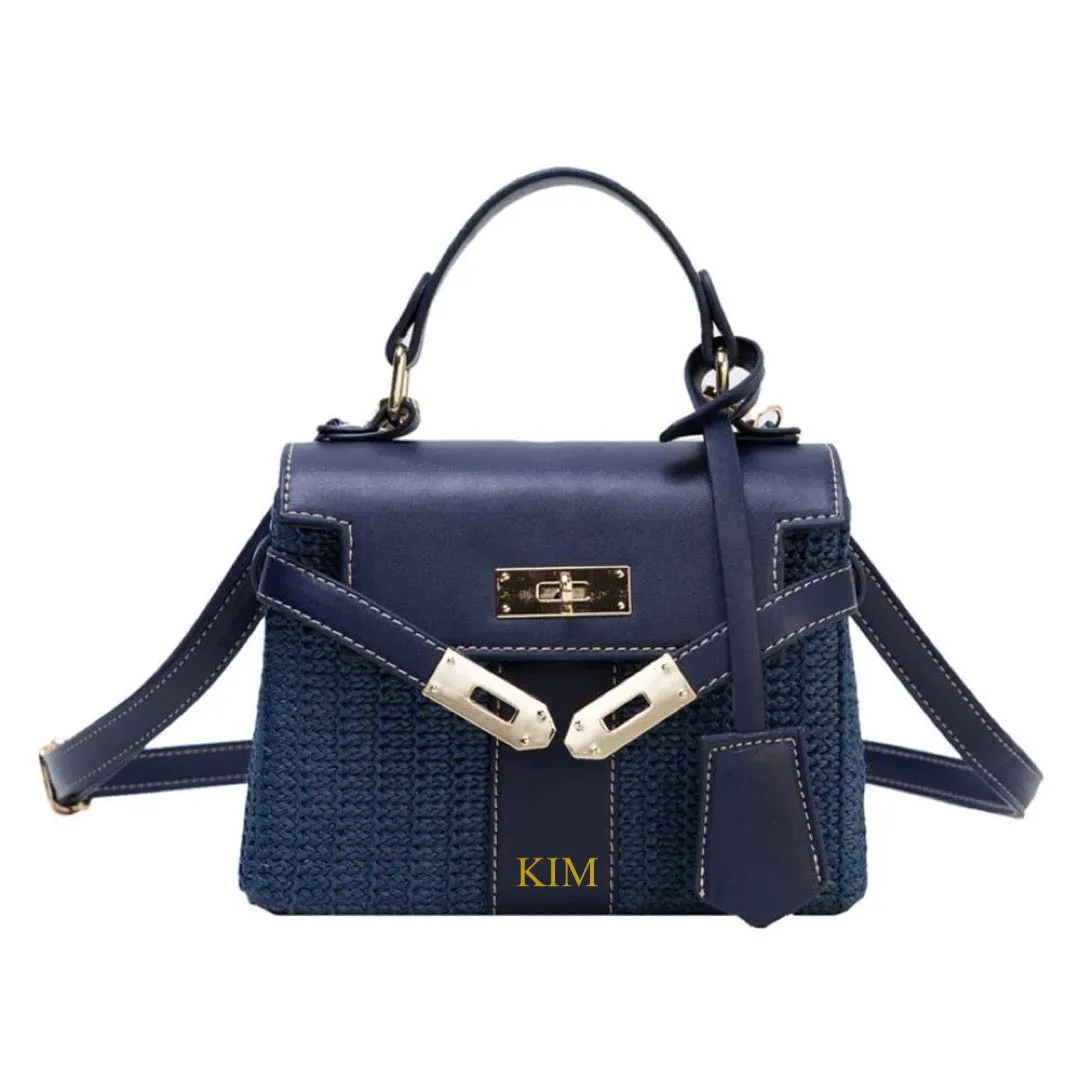 Personalized Vintage Straw Bag