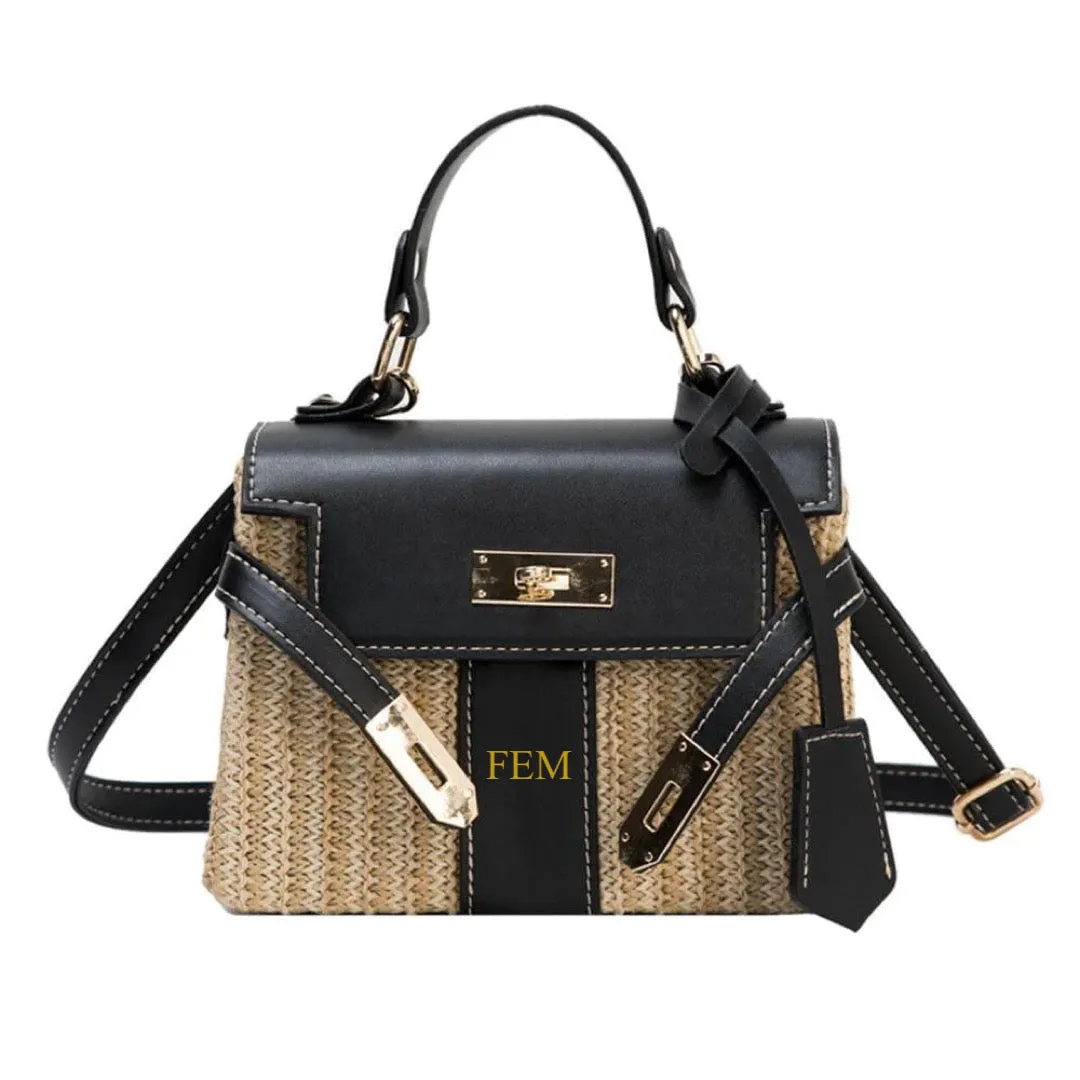 Personalized Vintage Straw Bag