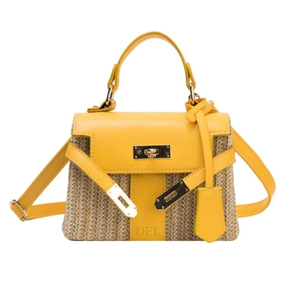 Personalized Vintage Straw Bag