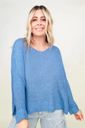 Petal Dew Round Neck Light Knit Sweater
