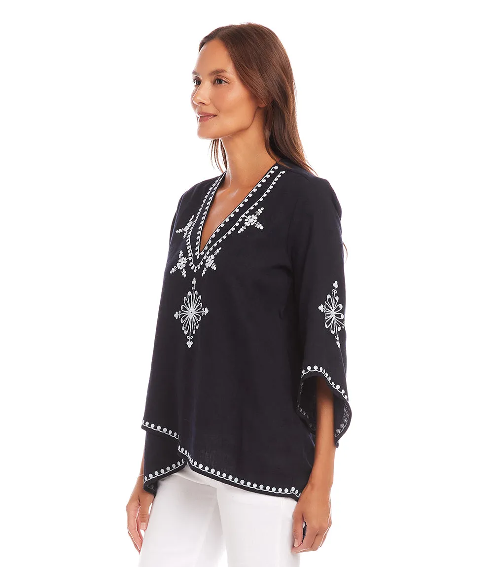 Petite Size Bracelet Sleeve Asymmetric Top