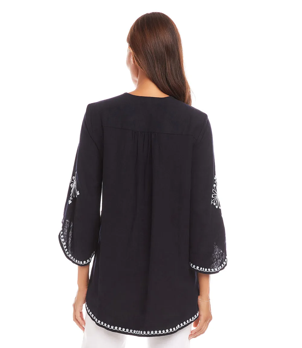 Petite Size Bracelet Sleeve Asymmetric Top