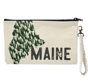 Pine State Zipper Pouch Wristlet
