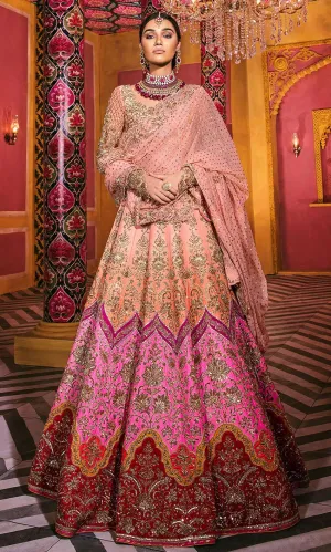 Pink and Peach Wedding Lehenga