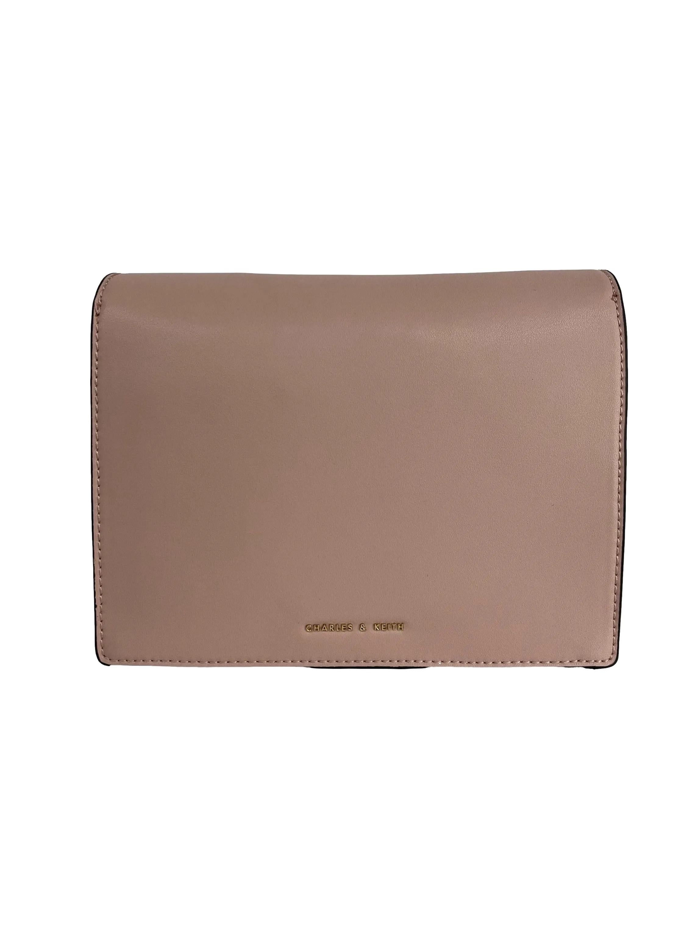 Pink Angular Flap Shoulder Bag