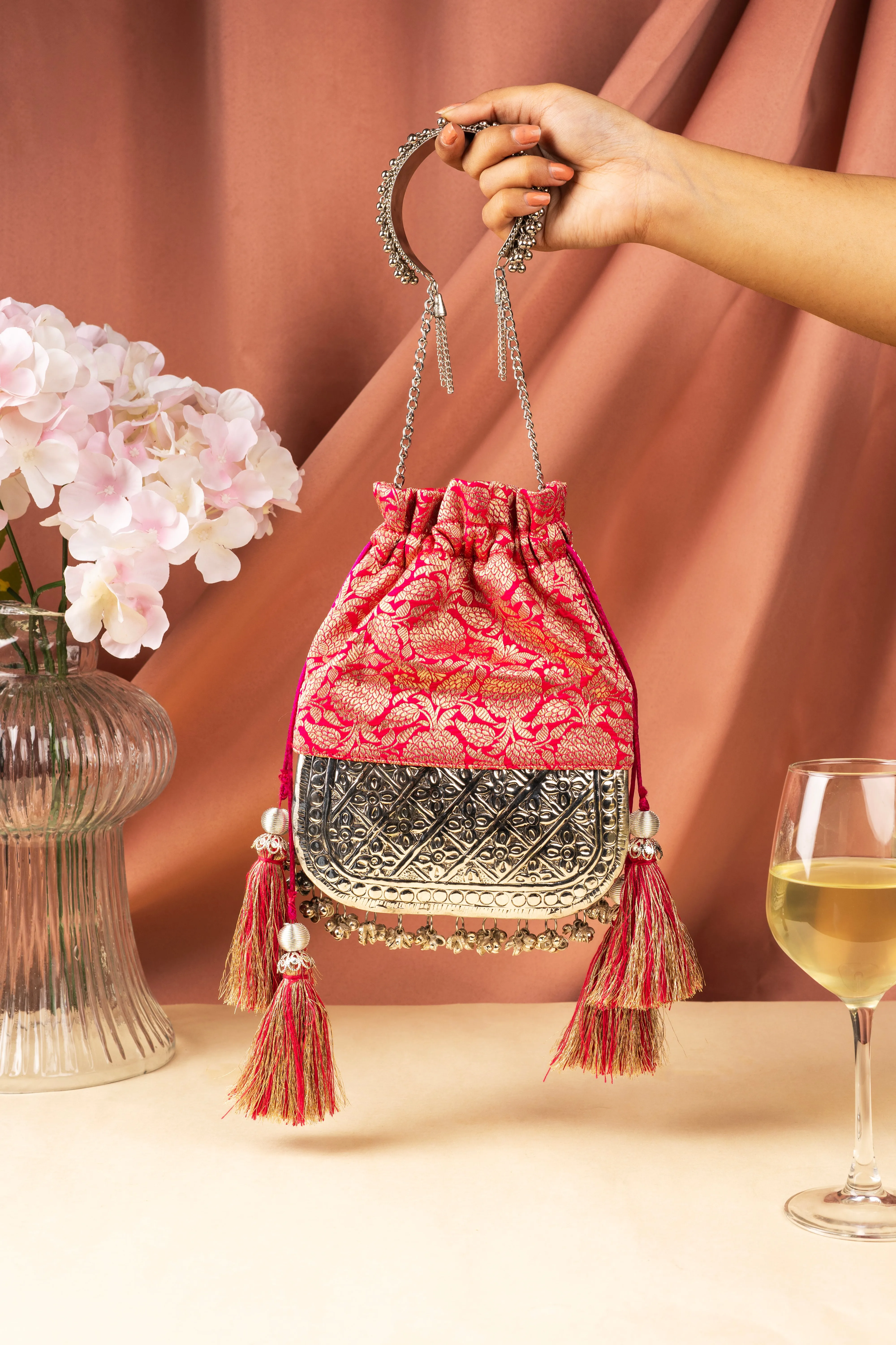 Pink Brocade Bliss Bag