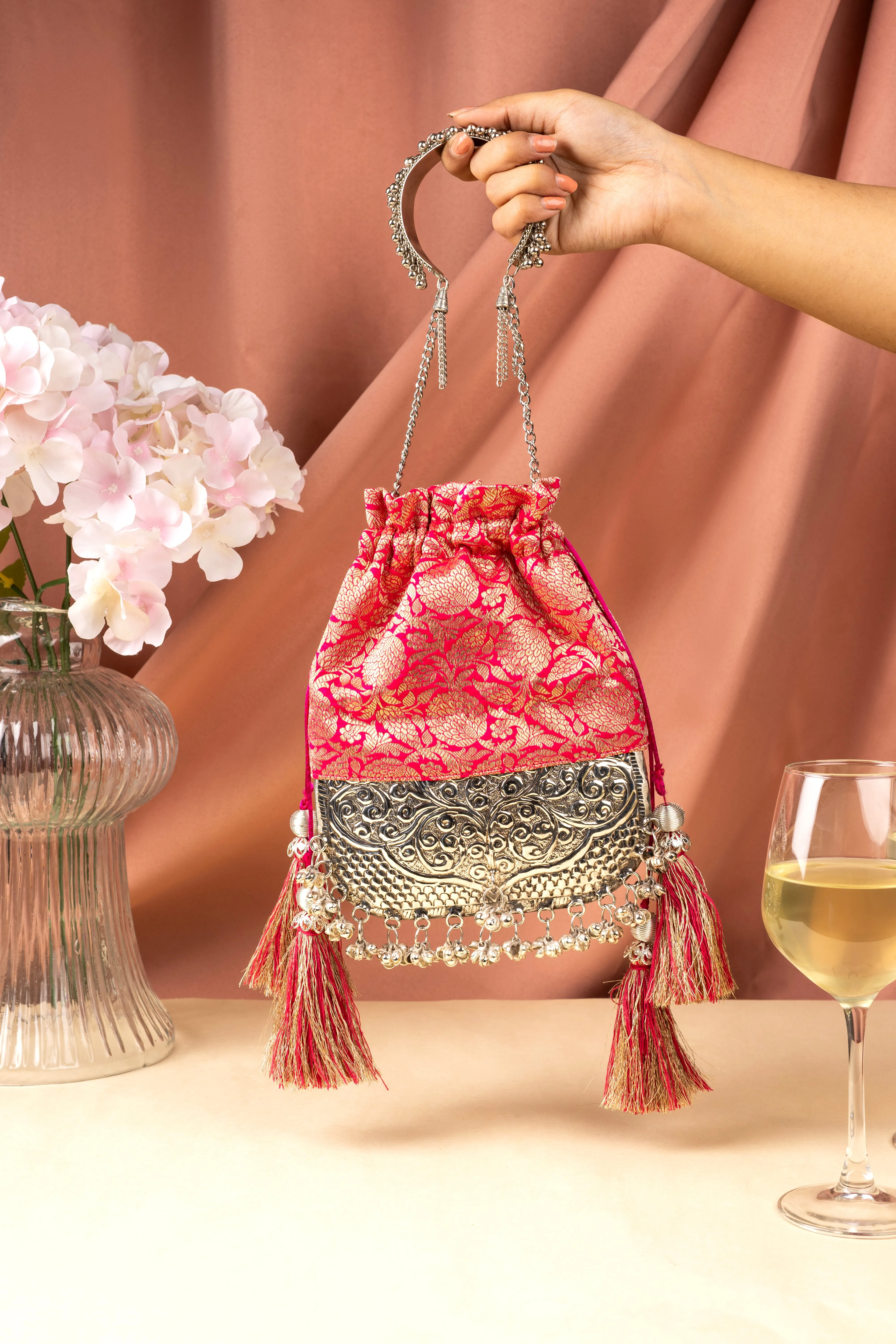 Pink Brocade Bliss Bag