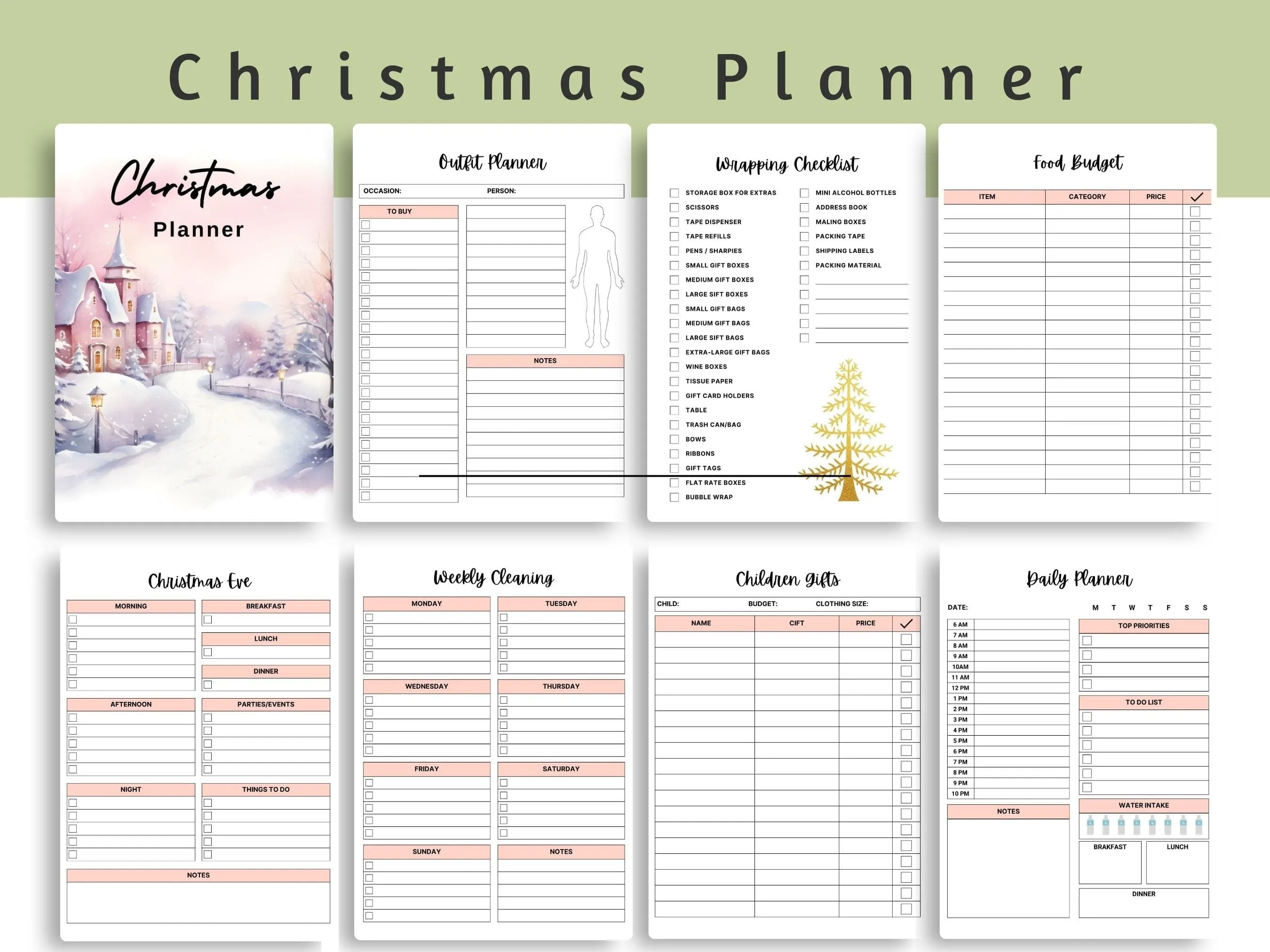 Pink Christmas Planner