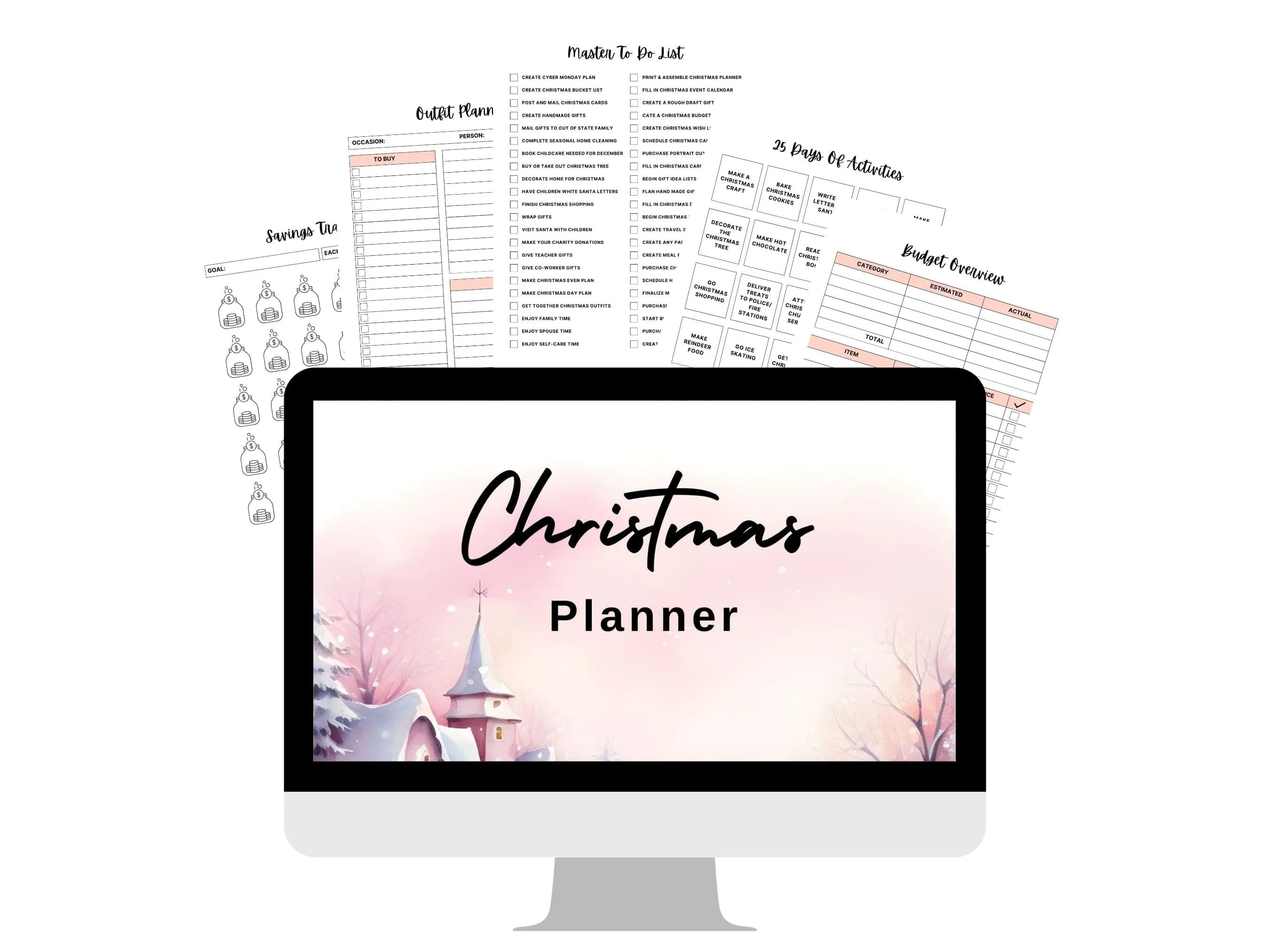 Pink Christmas Planner