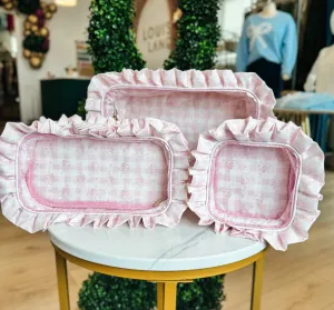 Pink Gingham Toiletry Bag