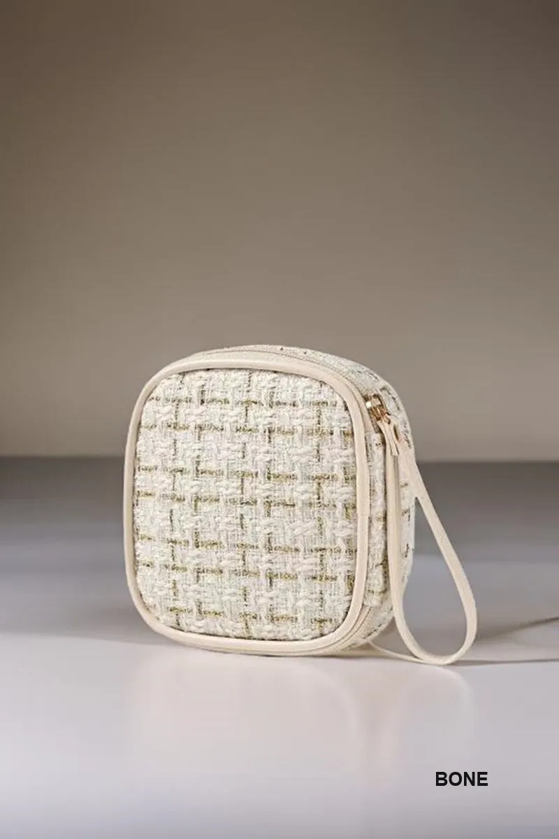 Plaid Tweed Cosmetic Travel Case